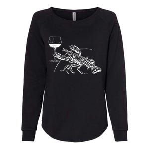 Lobster Wine Drinking Shirts Funny Beach Cruise Vacation Gift Womens California Wash Sweatshirt