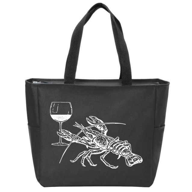 Lobster Wine Drinking Shirts Funny Beach Cruise Vacation Gift Zip Tote Bag