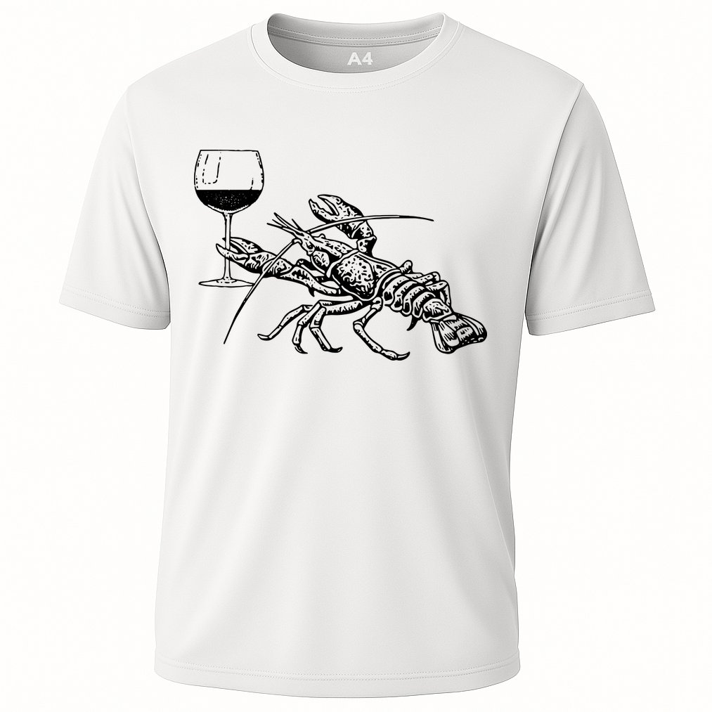 Lobster Wine Drinking Shirts Funny Beach Cruise Vacation Gift Cooling Performance Crew T-Shirt