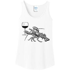 Lobster Wine Drinking Shirts Funny Beach Cruise Vacation Gift Ladies Essential Tank