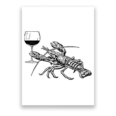 Lobster Wine Drinking Shirts Funny Beach Cruise Vacation Gift Poster