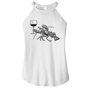 Lobster Wine Drinking Shirts Funny Beach Cruise Vacation Gift Women's Perfect Tri Rocker Tank