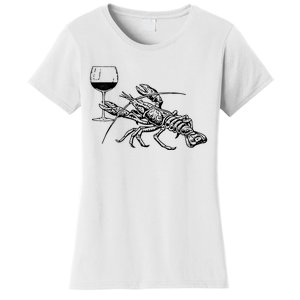 Lobster Wine Drinking Shirts Funny Beach Cruise Vacation Gift Women's T-Shirt