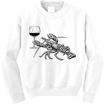 Lobster Wine Drinking Shirts Funny Beach Cruise Vacation Gift Kids Sweatshirt