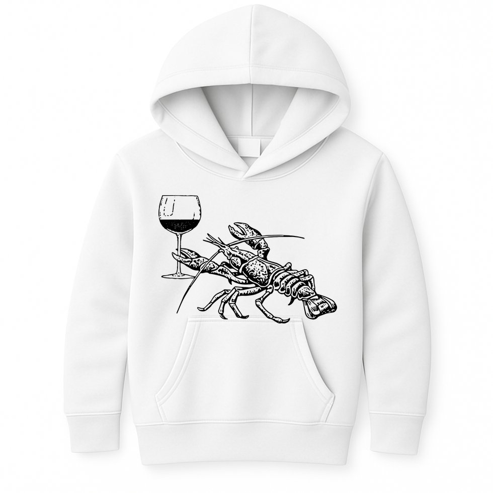 Lobster Wine Drinking Shirts Funny Beach Cruise Vacation Gift Kids Hoodie