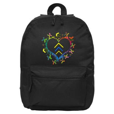 Love World Down Syndrome Awareness Day Love 3 Arrows Socks 16 in Basic Backpack