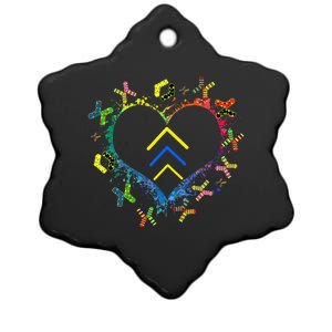 Love World Down Syndrome Awareness Day Love 3 Arrows Socks Ceramic Star Ornament