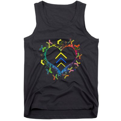 Love World Down Syndrome Awareness Day Love 3 Arrows Socks Tank Top