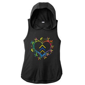 Love World Down Syndrome Awareness Day Love 3 Arrows Socks Ladies PosiCharge Tri-Blend Wicking Draft Hoodie Tank