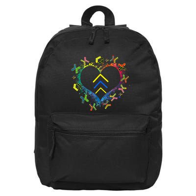 Love World Down Syndrome Awareness Day Love 3 Arrows Socks 16 in Basic Backpack