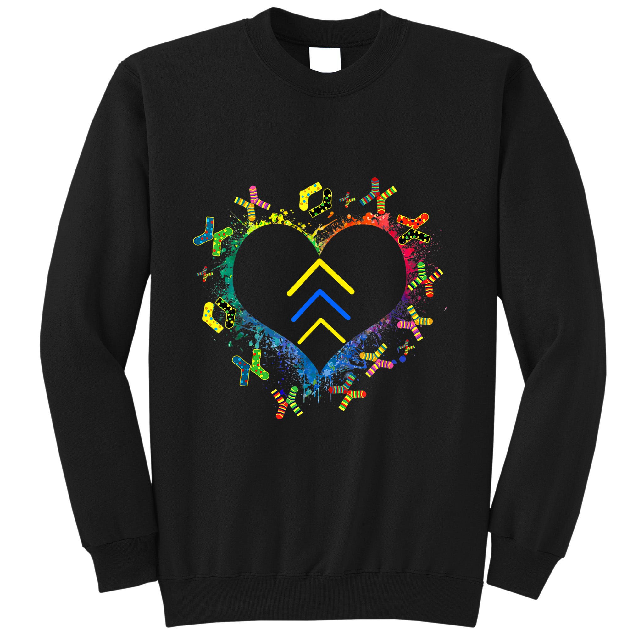 Love World Down Syndrome Awareness Day Love 3 Arrows Socks Tall Sweatshirt