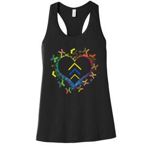 Love World Down Syndrome Awareness Day Love 3 Arrows Socks Women's Racerback Tank