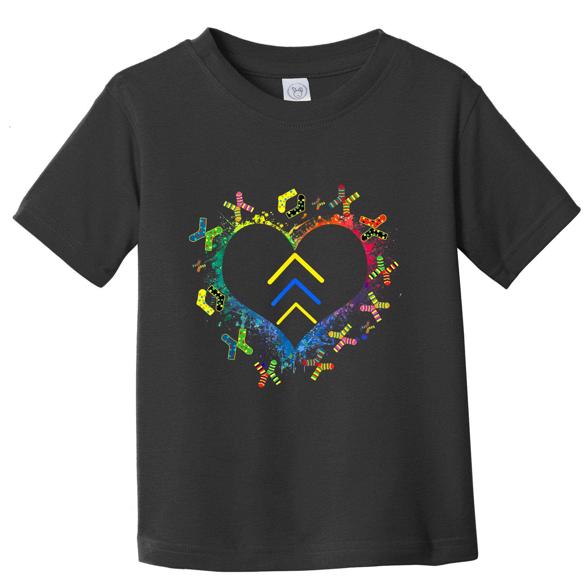 Love World Down Syndrome Awareness Day Love 3 Arrows Socks Toddler T-Shirt
