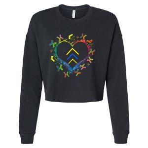 Love World Down Syndrome Awareness Day Love 3 Arrows Socks Cropped Pullover Crew