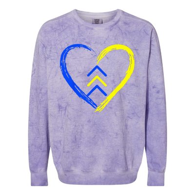 Love World Down Syndrome Awareness Day Love 3 Arrows Colorblast Crewneck Sweatshirt