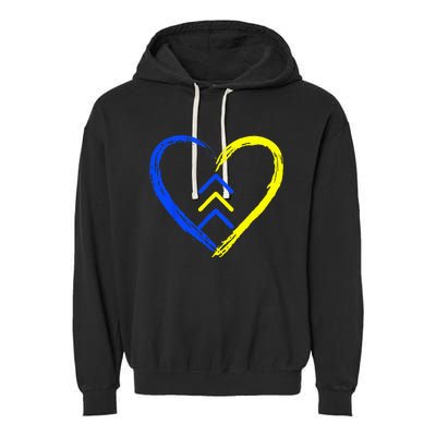 Love World Down Syndrome Awareness Day Love 3 Arrows Garment-Dyed Fleece Hoodie