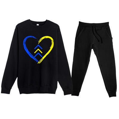 Love World Down Syndrome Awareness Day Love 3 Arrows Premium Crewneck Sweatsuit Set