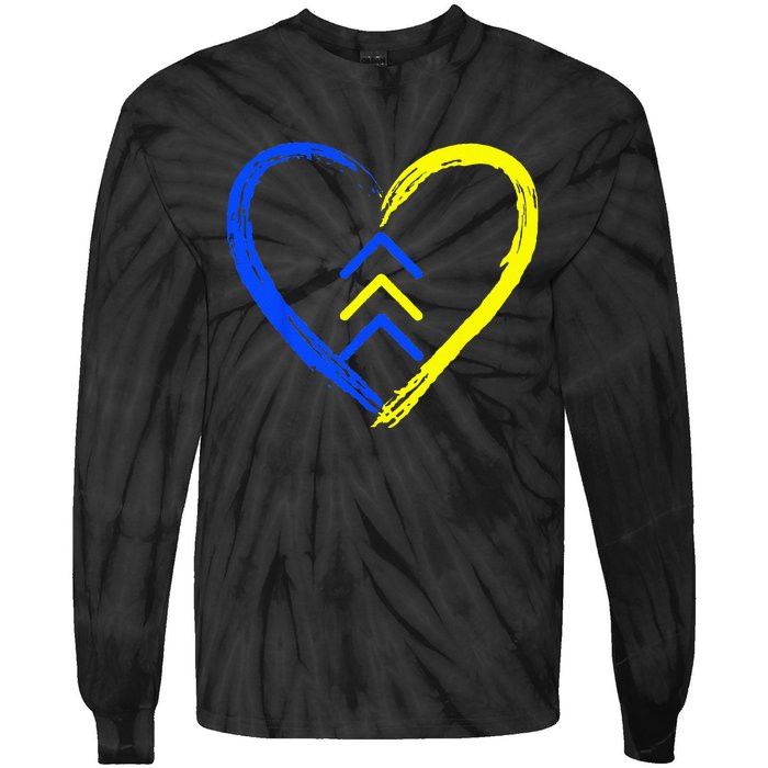 Love World Down Syndrome Awareness Day Love 3 Arrows Tie-Dye Long Sleeve Shirt