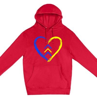 Love World Down Syndrome Awareness Day Love 3 Arrows Premium Pullover Hoodie