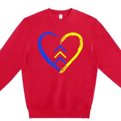 Love World Down Syndrome Awareness Day Love 3 Arrows Premium Crewneck Sweatshirt