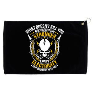 Line What Doesnt Kill You Electricity Electrician Gift Grommeted Golf Towel