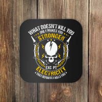 Lineman What Doesnt Kill You Electricity Electrician Coaster