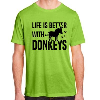 Life With Donkeys Funny Mule Farm Animal Gift Adult ChromaSoft Performance T-Shirt