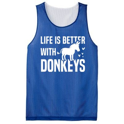 Life With Donkeys Funny Mule Farm Animal Gift Mesh Reversible Basketball Jersey Tank