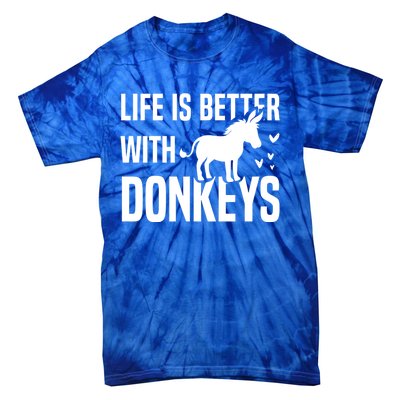 Life With Donkeys Funny Mule Farm Animal Gift Tie-Dye T-Shirt