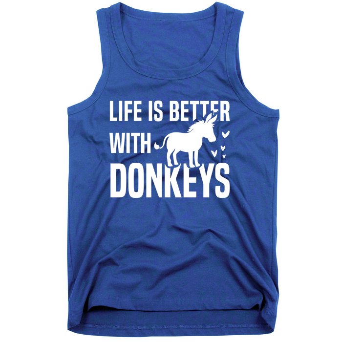 Life With Donkeys Funny Mule Farm Animal Gift Tank Top