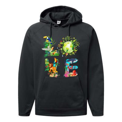 Love World Earth Day 2024 Planet Environmental Animal Performance Fleece Hoodie