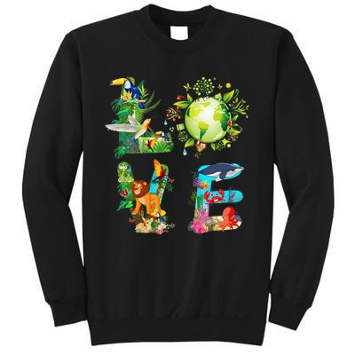 Love World Earth Day 2024 Planet Environmental Animal Sweatshirt