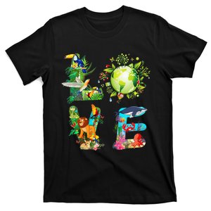 Love World Earth Day 2024 Planet Environmental Animal T-Shirt