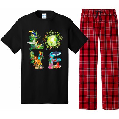 Love World Earth Day 2024 Planet Environmental Animal Pajama Set