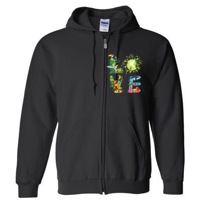 Love World Earth Day 2024 Planet Environmental Animal Full Zip Hoodie