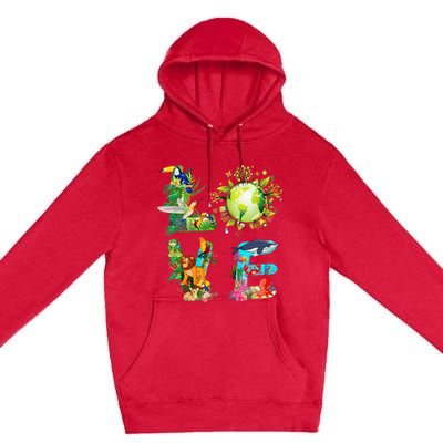 Love World Earth Day 2024 Planet Environmental Animal Premium Pullover Hoodie