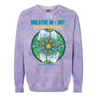 Lucky White Elephant Love Dala Loving Kindness Meditation Gift Colorblast Crewneck Sweatshirt