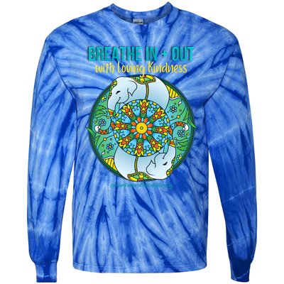 Lucky White Elephant Love Dala Loving Kindness Meditation Gift Tie-Dye Long Sleeve Shirt