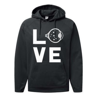 Love With Eye Cool Ophthalmology Ophthalmologist Performance Fleece Hoodie