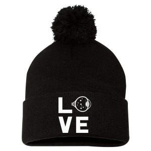 Love With Eye Cool Ophthalmology Ophthalmologist Pom Pom 12in Knit Beanie