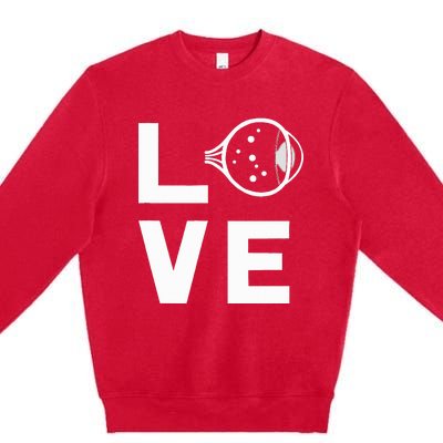 Love With Eye Cool Ophthalmology Ophthalmologist Premium Crewneck Sweatshirt