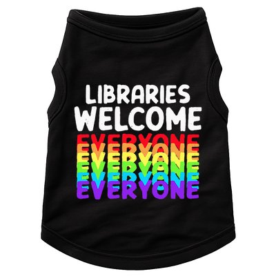 Libraries Welcome Everyone Equality Pride Doggie Tank