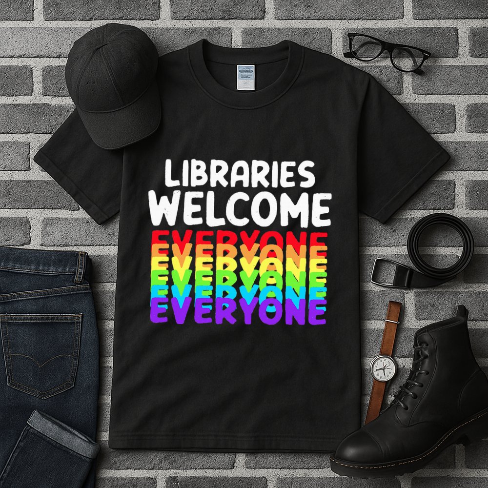 Libraries Welcome Everyone Equality Pride Tall T-Shirt