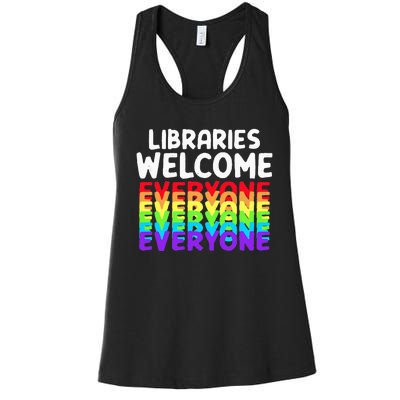 Libraries Welcome Everyone Equality Pride Women's Racerback Tank