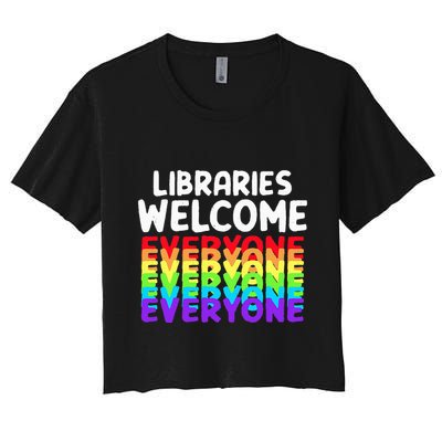 Libraries Welcome Everyone Equality Pride Crop Top