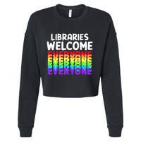 Libraries Welcome Everyone Equality Pride Cropped Pullover Crew