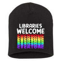 Libraries Welcome Everyone Equality Pride Short Acrylic Beanie