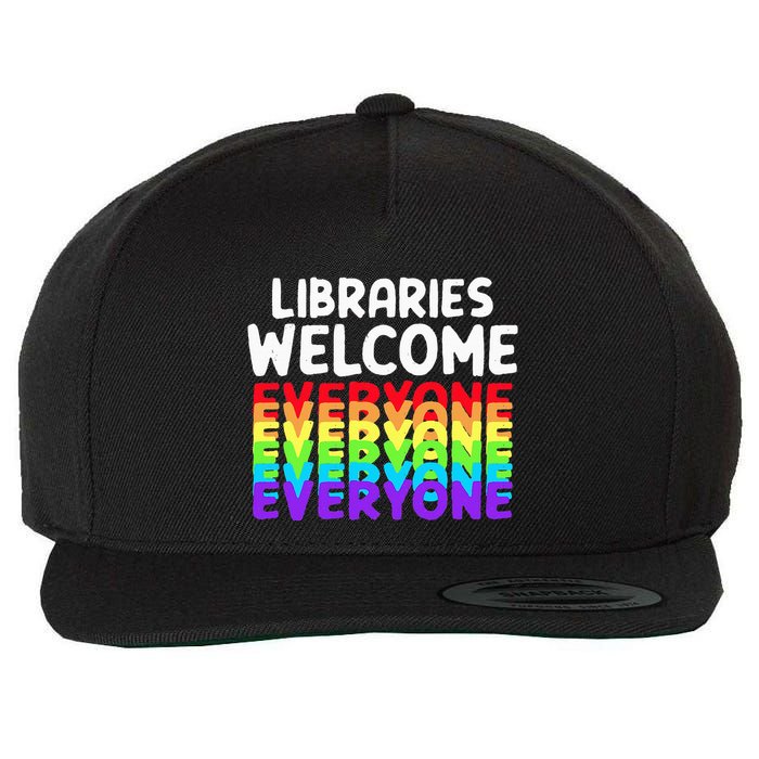Libraries Welcome Everyone Equality Pride Wool Snapback Cap