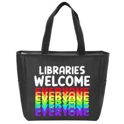 Libraries Welcome Everyone Equality Pride Zip Tote Bag