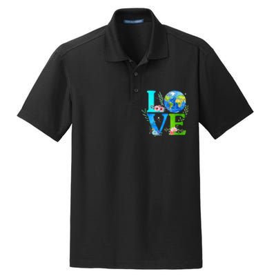 Love World Earth Day 2024 Environmental Dry Zone Grid Polo